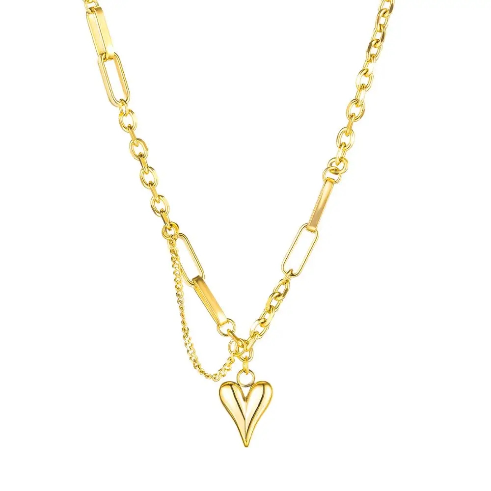 

Stainless Steel Choker Necklace Hollow Heart Love Shaped Charms Gold Color Pendant Necklaces Jewelry For Women Birthday Gift