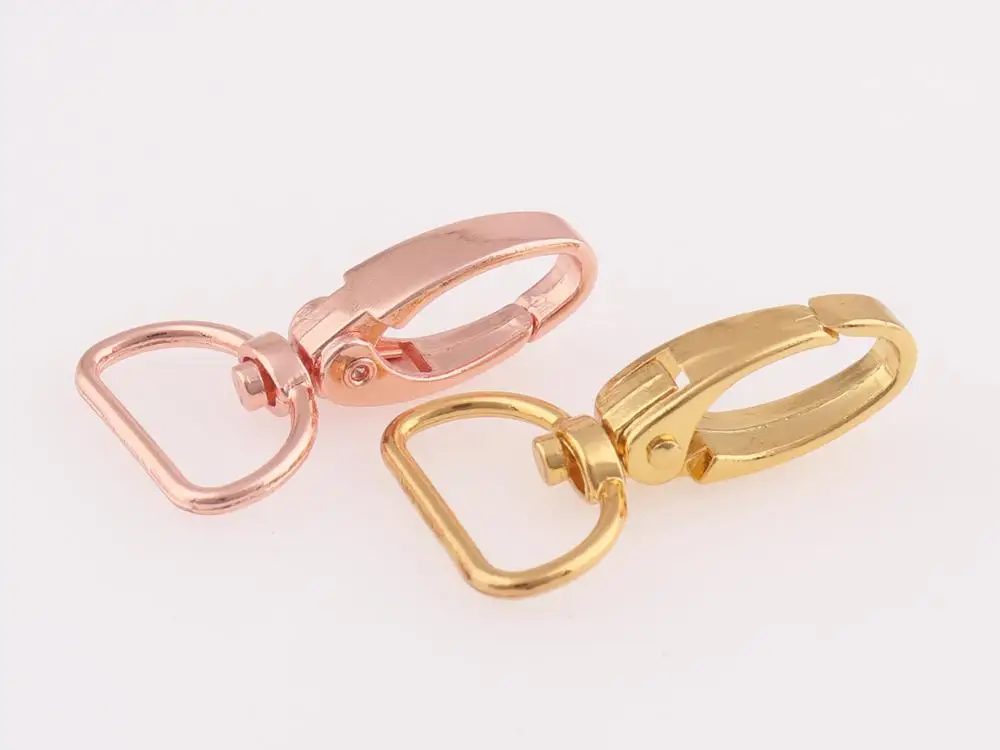 Поворотная застежка цвета розового золота карабин зажимы цепочки для ключей