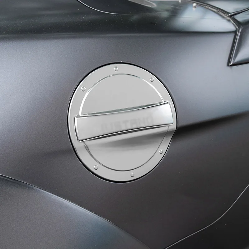 Siver Color QHCP Fuel Tank Covers Gas Lid Filler Cap Exterior Parts Tank Cap Cover Stainless Steel For Ford Mustang - Цвет: Siver Color