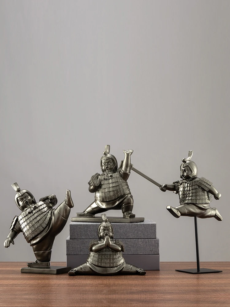 Ornament Qin Da Terracotta Warriors Ornaments Retro Office TV New Chinese Style Home Entrance Cabinet | Дом и сад