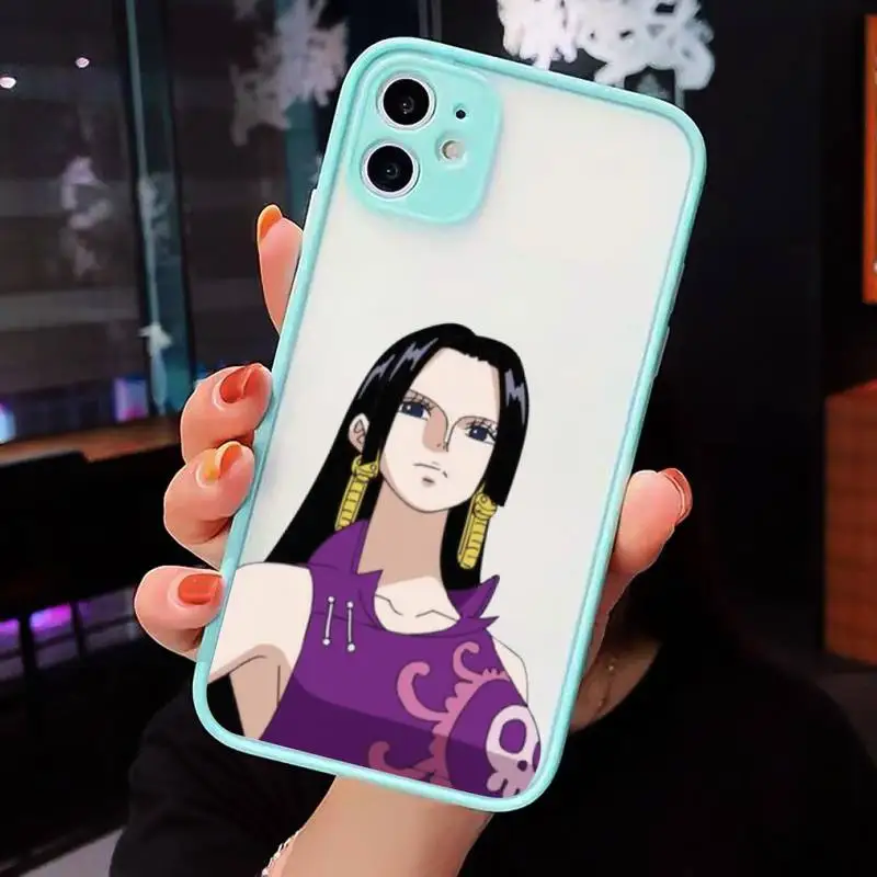 

Amine Sexy Boa Hancock One Piece Phone Cases Matte Transparent for iPhone 7 8 11 12 s mini pro X XS XR MAX Plus cover funda