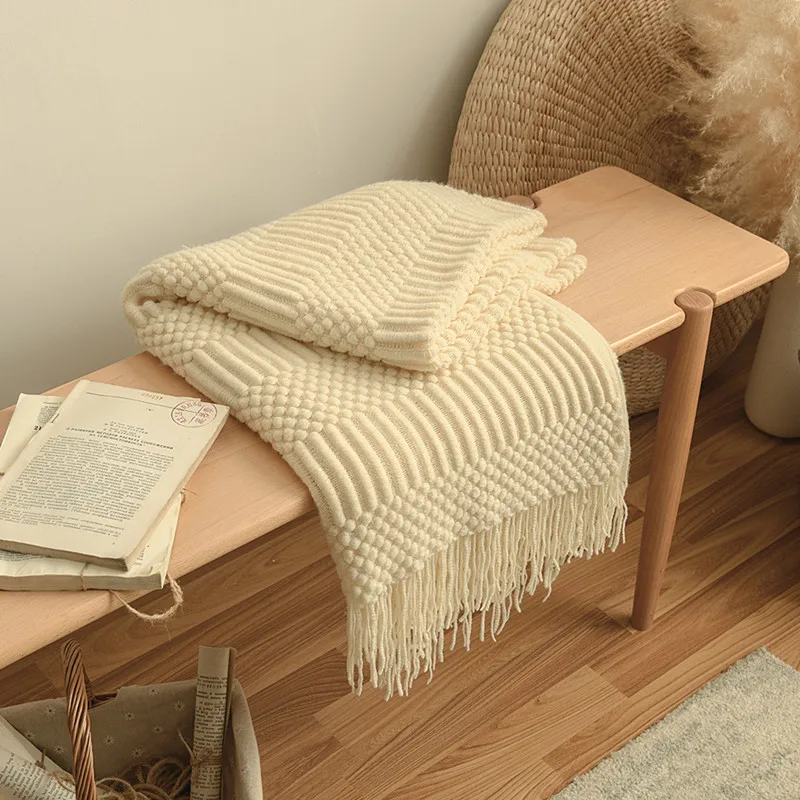 

Knitted Pineapple Grid Blanket Blanket Leisure Sofa Bed End Blanket Sofa Towel Office Nap Four Seasons Available