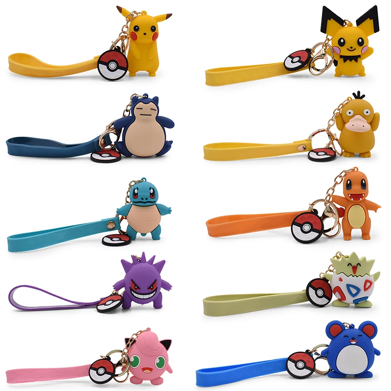 

Аниме брелок с покемоном чармандер храп гэнгар экшн-фигурка Сквиртл психоутка кольцо для ключей Подвеска Аксессуары Детские подарки на ден...