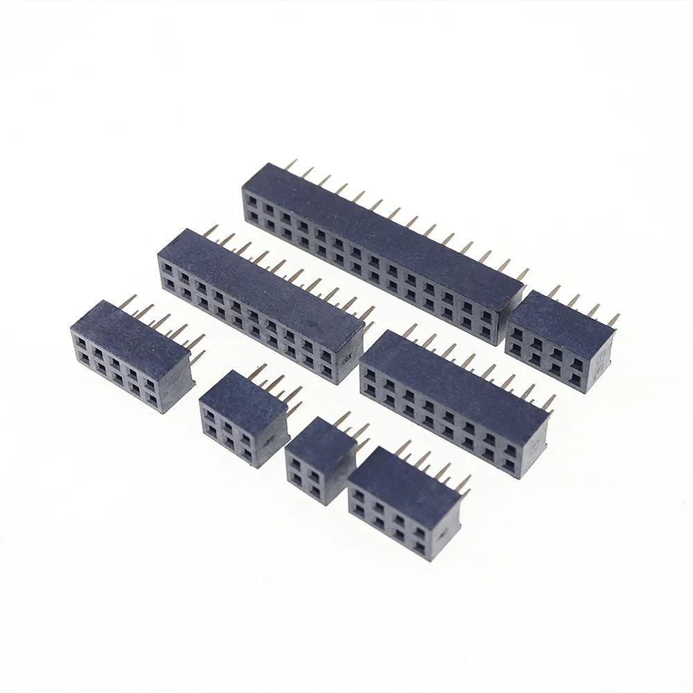 100pcs 0.079" 2.0 mm Dual Row PCB Female Header 4 Pin 6 8 10 12 14 16 20 24 28 30 40 60 80 Through Hole Vertical 4.3mm | Обустройство