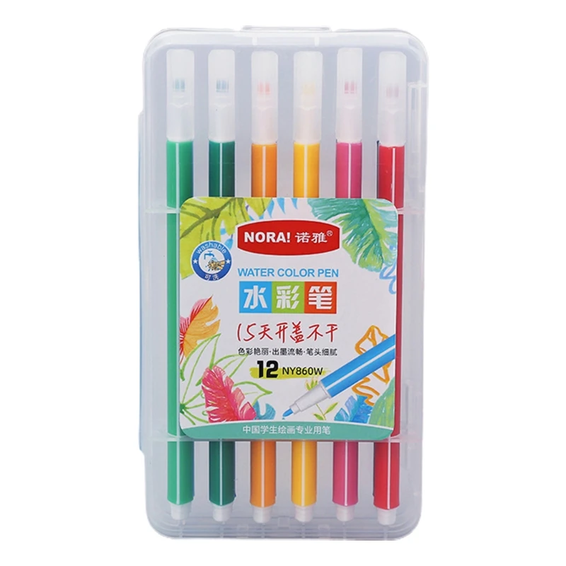 

12/18/24/36Pcs Watercolor Brush Pen Kids Drawing Washable Fine Tip Art Markers