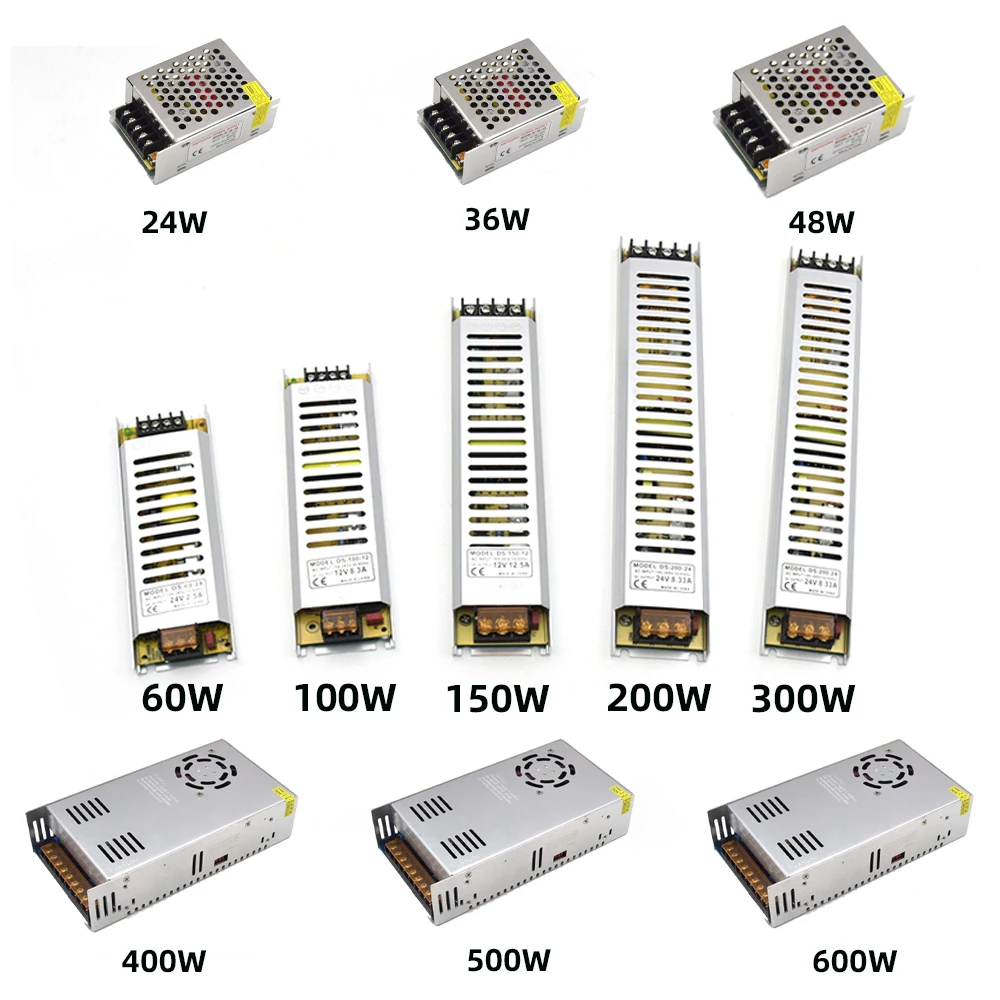 Ultra-Thin Voltage Converter 220V To 12V/24V Transformer 24W 36W 48W 60W 100W 200W 300W 600W Universal LED TV Driver Board | Лампы и