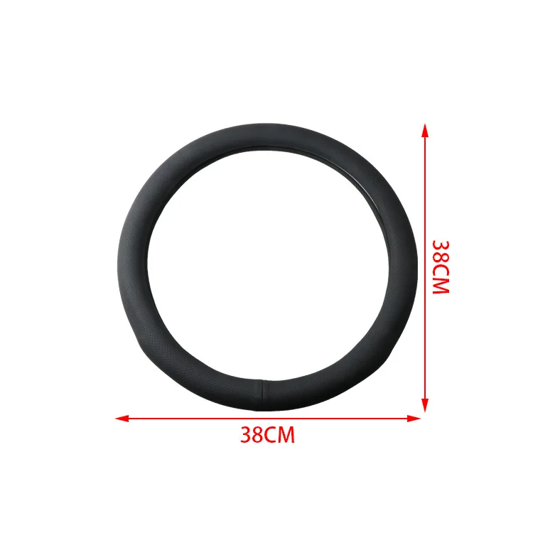 

Car Leather Steering Wheel Cover Four Seasons Universal Non-slip Cowhide Steering Wheel Cover