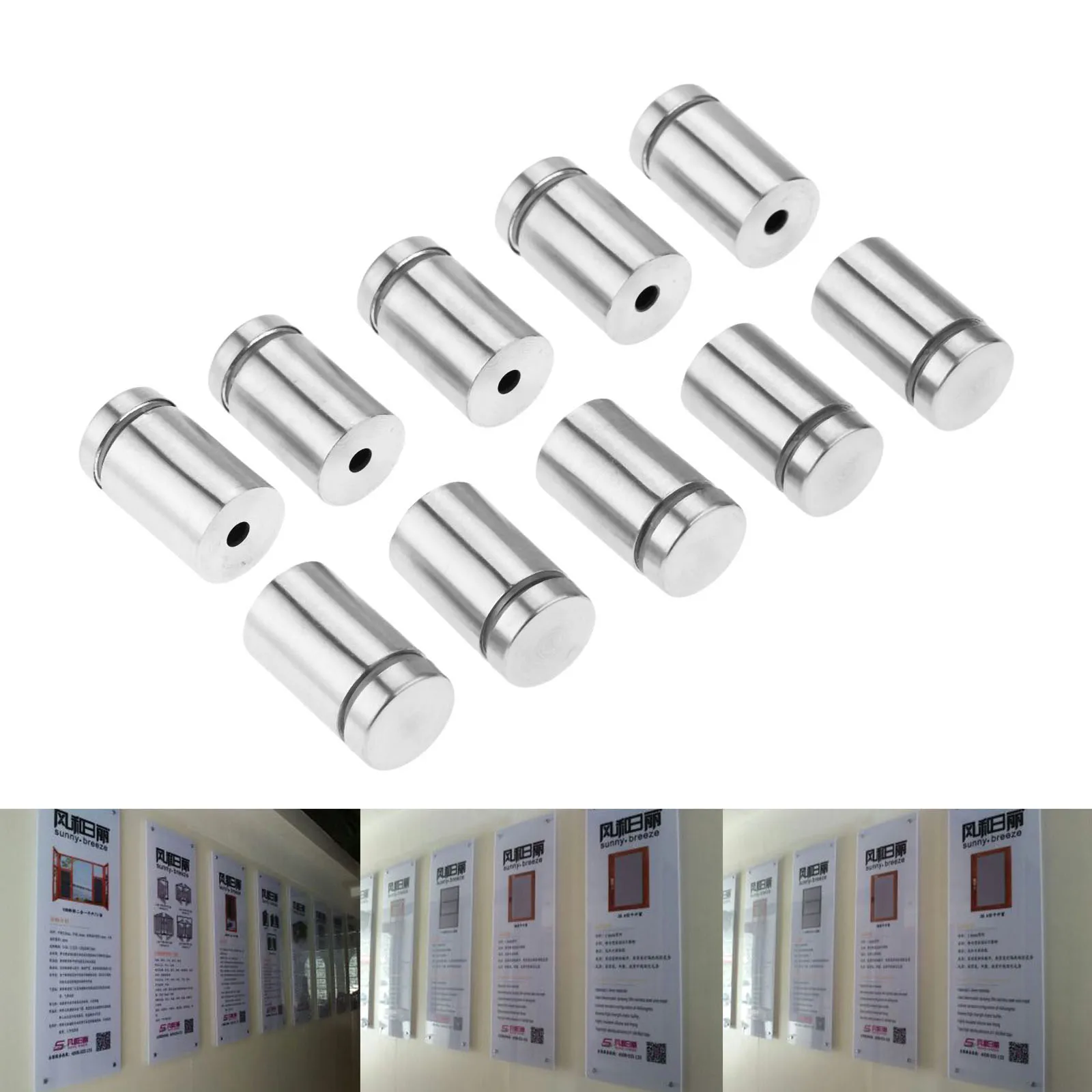 10 шт. 19x30 мм нержавеющая сталь стойки болты крепление реклама шурупы декоративное зеркальное стекло Застежка для ногтей