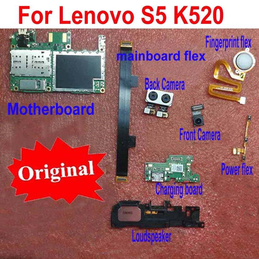 

Original Motherboard Front Back Rear Camera Power Volume Flex Cable For Lenovo S5 K520 Charging board Mainboard Flex Loudspeaker