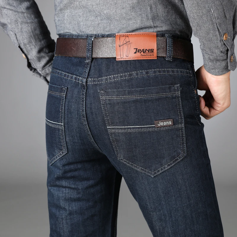 

Классические Стильные мужские брендовые джинсы DEE MOONLY, деловые повседневные Стрейчевые облегающие джинсовые брюки светильник-голубые Черн...