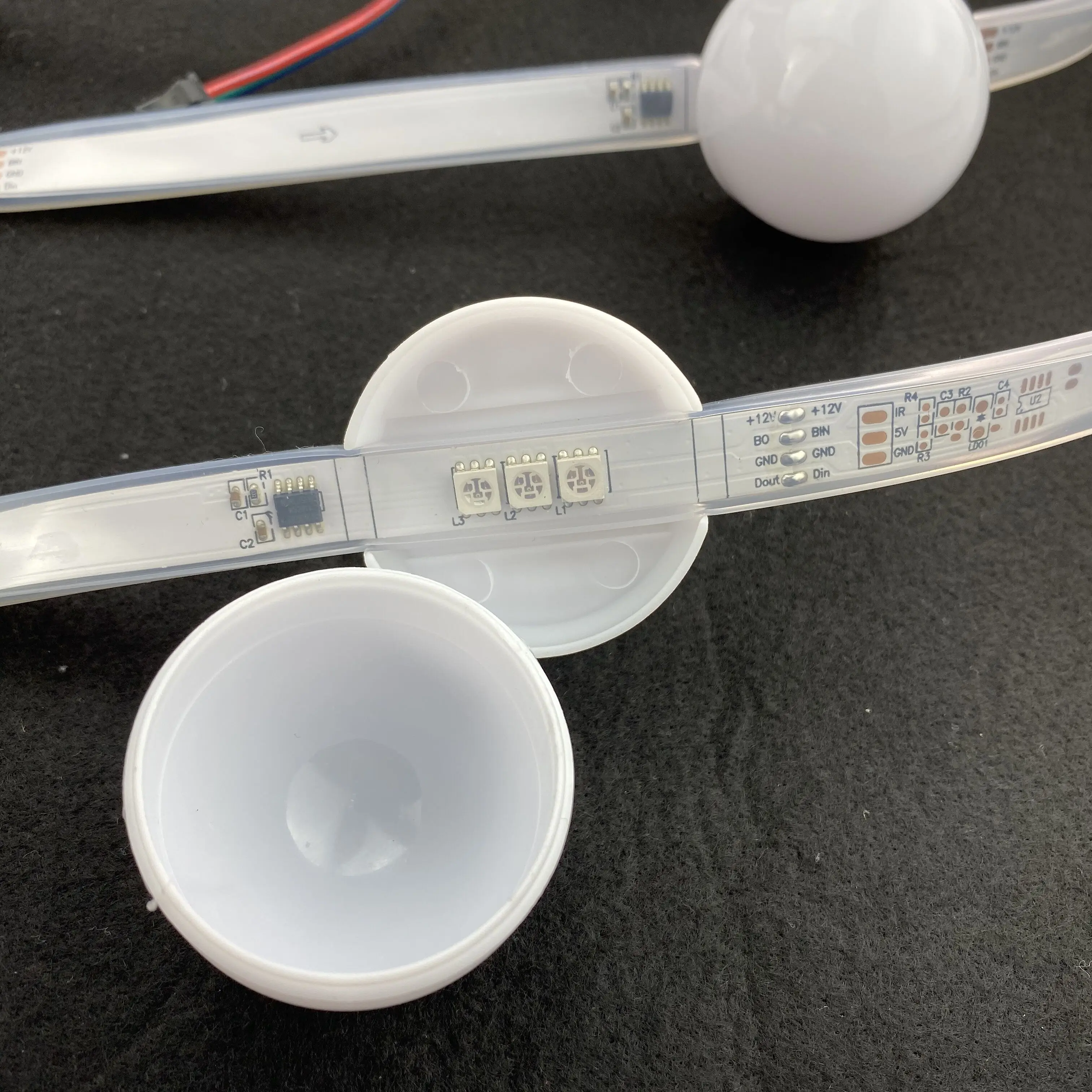 DC12V адресуемый 30 пикселей (90 светодиодов) длина 5 м вес 40 мм диаметр WS2811 RGB смарт мяч