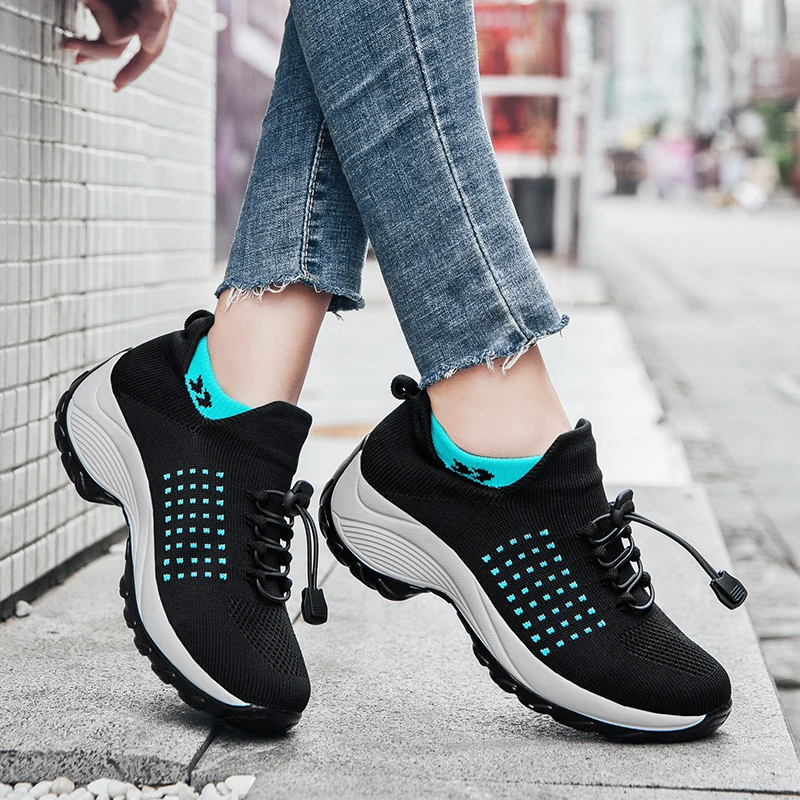 

Women Platform Vulcanized Shoes Woman Sneakers for Women Breathable Mesh Tennis Ladies Shoes for Sock Sneakers Zapatillas Muje