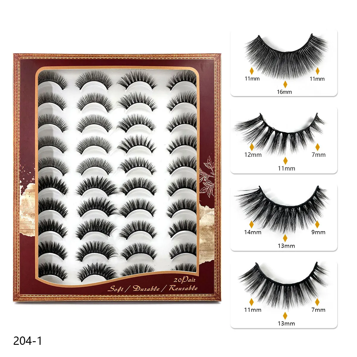 

Flash girl The most popular mix 4 models 20 pairs per set eyelashes 20pairs/box 3D faux mink eyelashes with Gift box