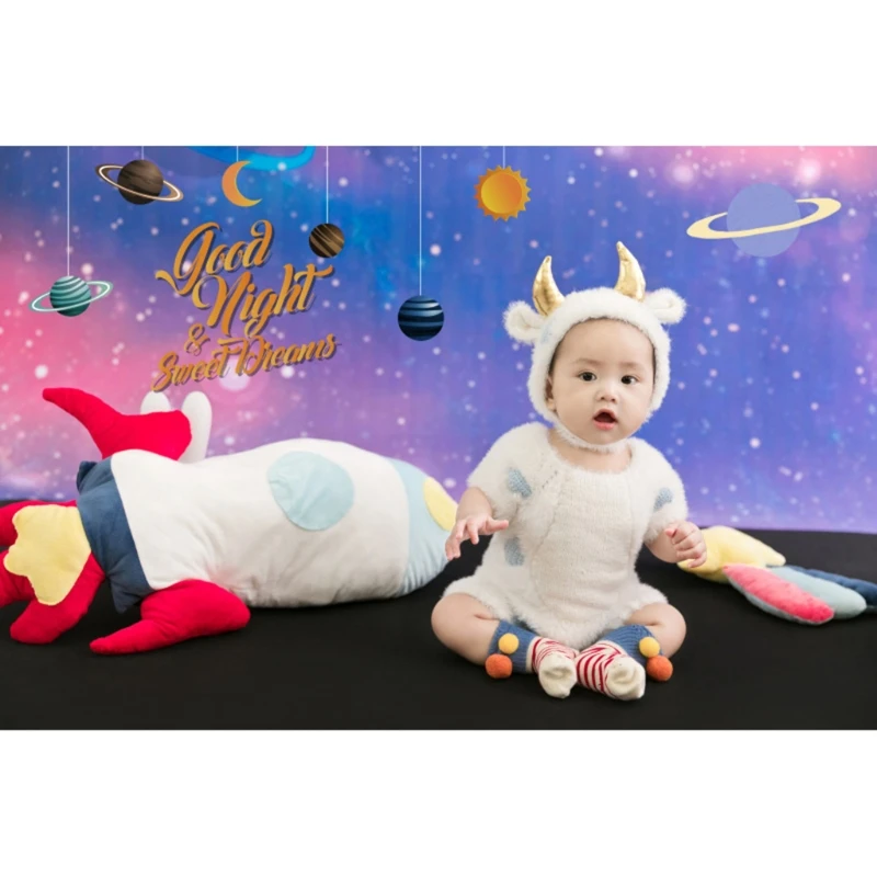 Conjunto de gorro de algod&oacute;n para beb&eacute;, mono y medias, accesorios de fotograf&iacute;a infantil para reci&eacute;n nacido, novedad de 2021, 3/5 uds.-3