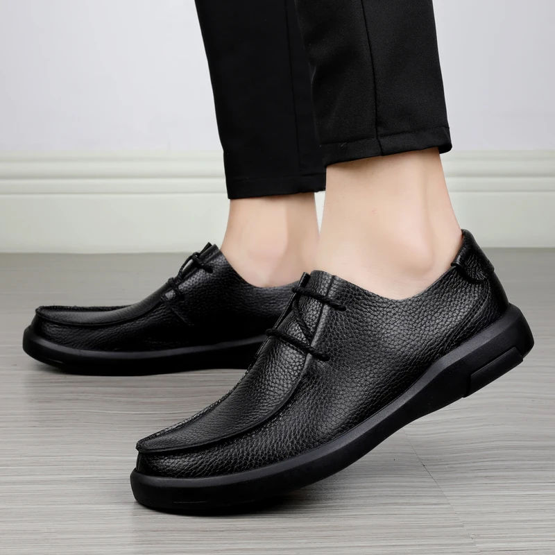 

Men Oxfords Genuine Leather Dress Shoes Brogue Lace Up Mens Casual Shoes Luxury Brand Moccasins Loafers Men 2021 Plus Size 37-47