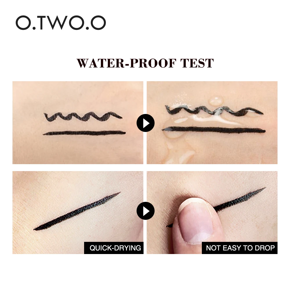 O.TW O.O Eyeliner znaczek czarny Eyeliner w płynie długopis wodoodporny szybkoschnące dwustronny Eyeliner ołówek makijaż dla kobiet kosmetyki