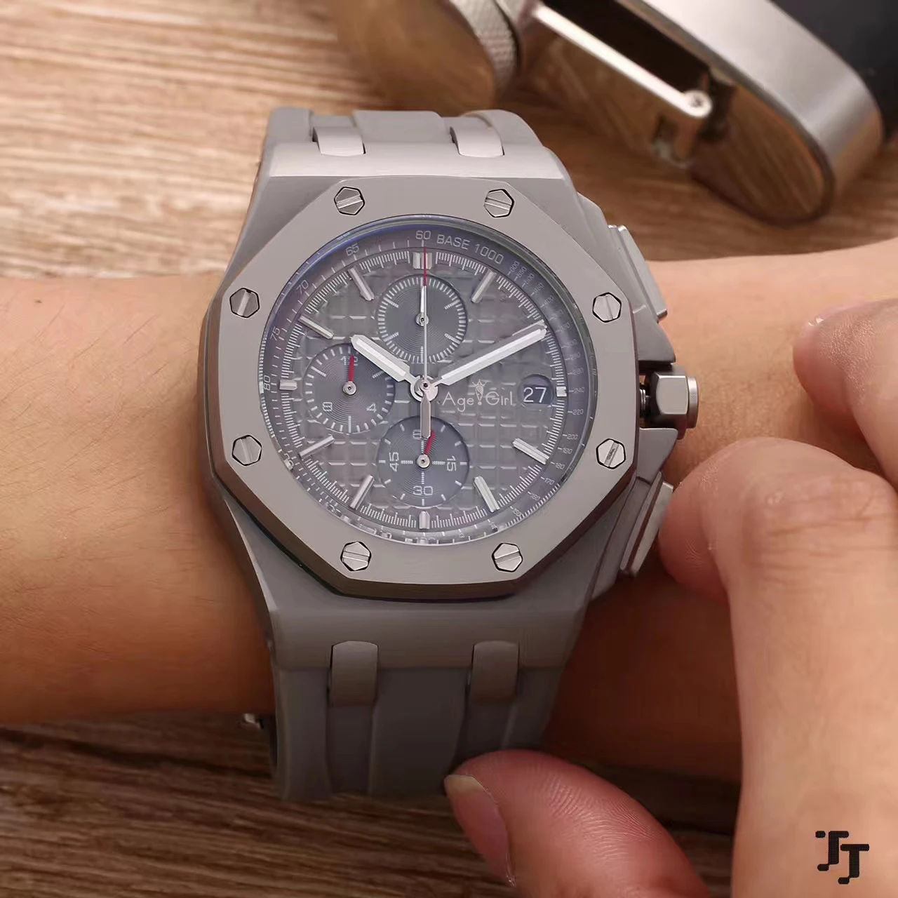 

Luxury New Chronograph Men Watch Stopwatch James Sapphire Watches Full Black Grey Rubber Sport Limited Blue Watches
