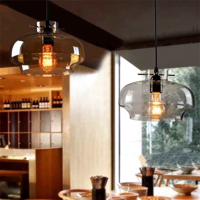 

Стеклянный абажур в стиле ретро, с одной головкой, подвесной светильник для ресторана, кафе, бара, коридора, дома, люстры, подвесные светильн...