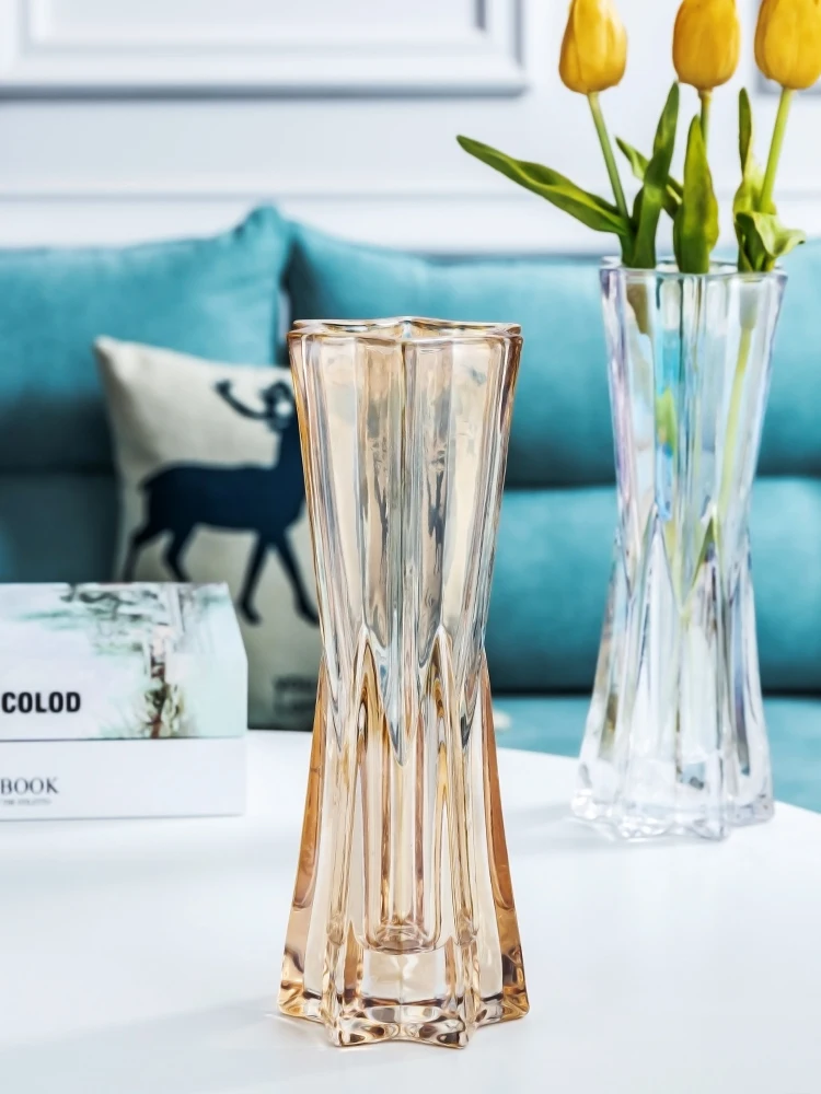 Стеклянные хрустальные вазы с цветами настольные скандинавские стеклянные