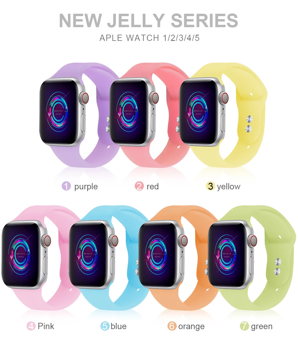 Мягкий силиконовый сменный спортивный ремешок для 38 мм Apple Watch Series1 2 3 4 5 42 мм наручный браслет ремешок для iWatch Sports Edition