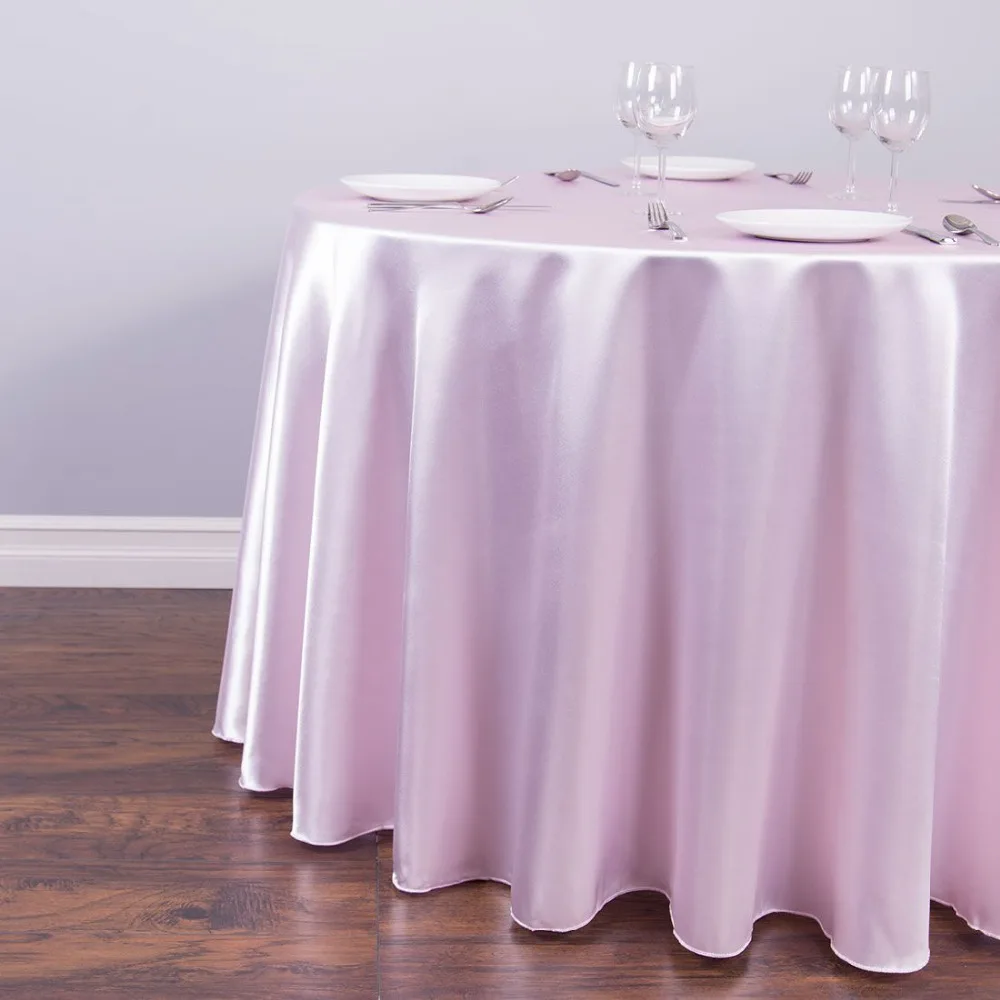 

10pcs/Lot Satin Table Cloth 90"/108"/120" Round Table Cover WholeSale Tableclothes For Wedding Event Party Hotel Decoration