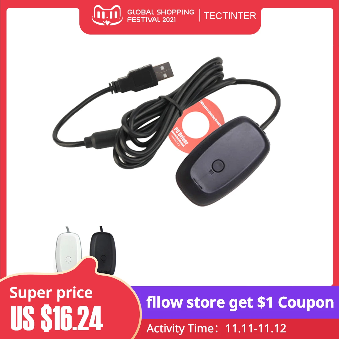 

For Xbox 360 Wireless Gamepad PC Adapter USB Receiver Supports Win7/8/10 System For Microsoft Xbox360 Controller Console