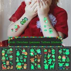 Блестящие светящиеся наклейки для татуировок Светящиеся в темноте Детские Временные татуировки Детские Рождественские флуоресцентные водонепроницаемые милые наклейки