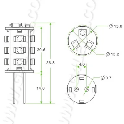 Приглушаемая светодиодная автомобильная лампа G4 12 в пост. Тока 15 светодиодов 3528SMD