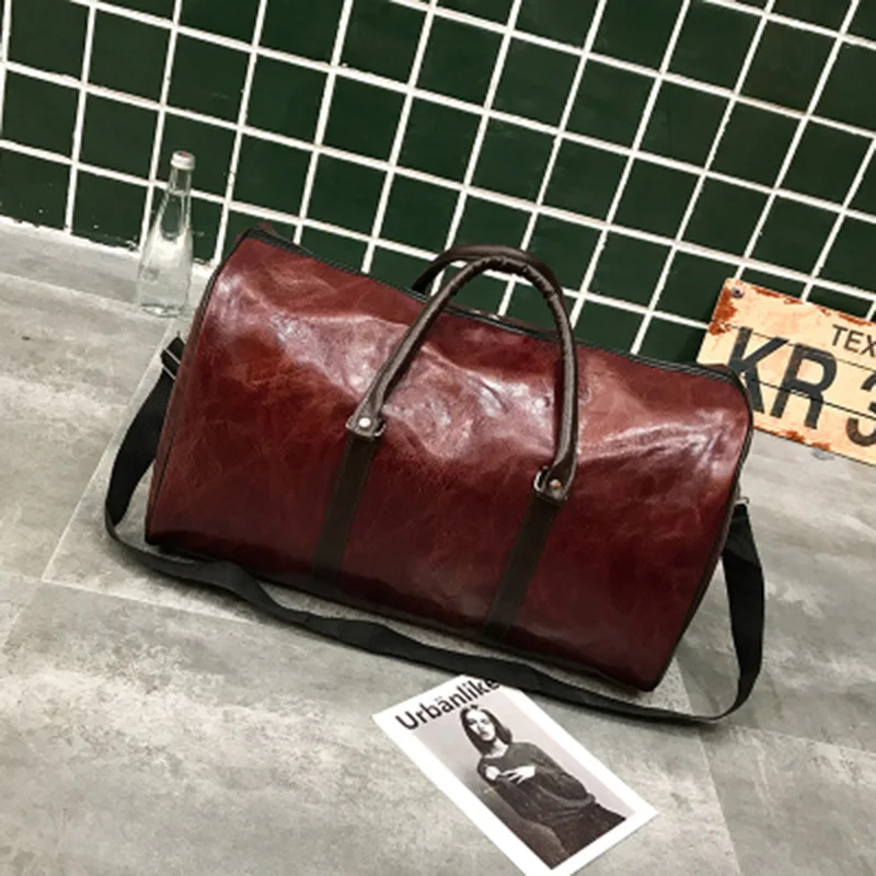 Красный AoLuHeng Спортивные Сумки из искусственной кожи, большая Вместительная дорожная сумка, стильная дамская сумочка, мужские спортивные сумки, спортивная сумка для фитнеса - Цвет: Красный