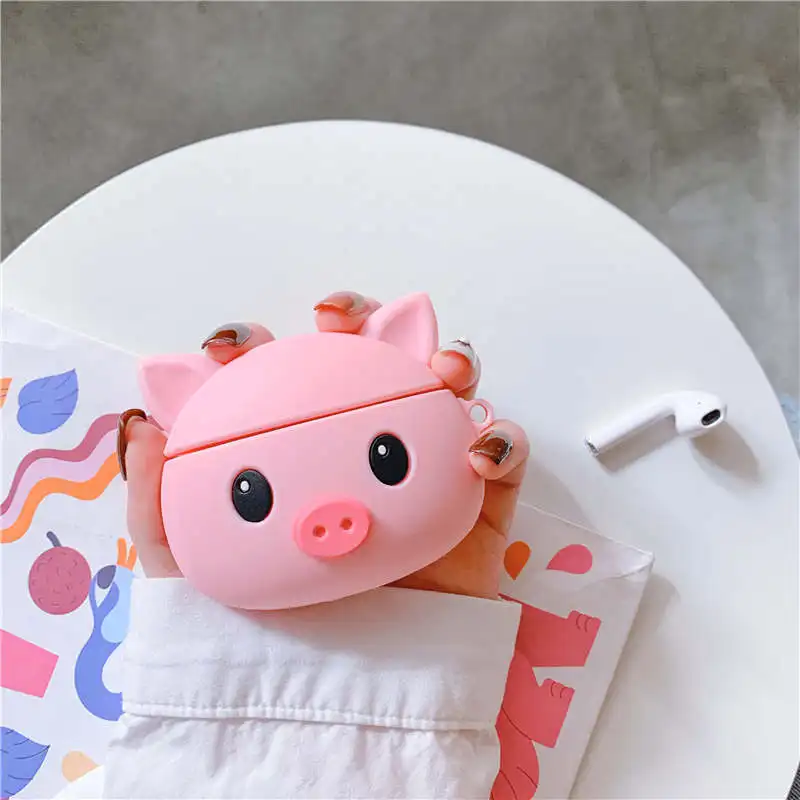 Для Apple AirPods Piggy Butt чехол 3D милый мультфильм о розовой свинье арбуз беспроводные наушники крышка для Airpods 2 Earpods аксессуары