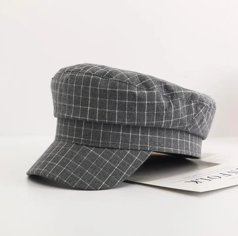 Женская восьмиугольная кепка в клетку простая Кепка британском стиле газетчика