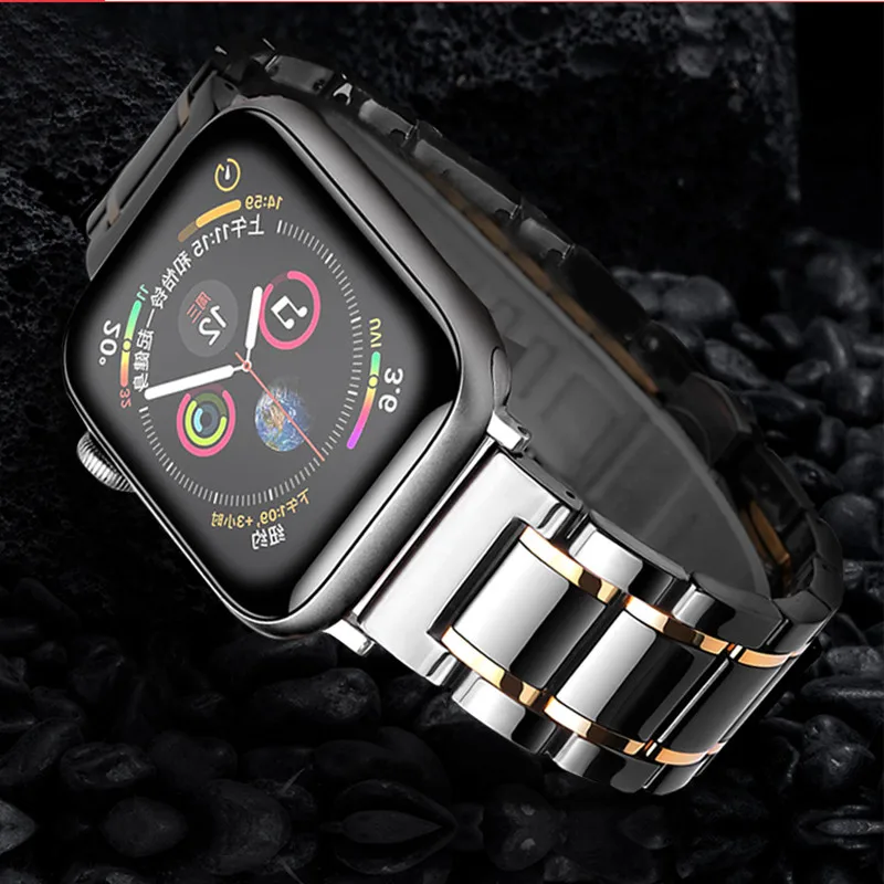

Ceramic Strap For Apple Watch SE Bands Ceramic Series 6 44mm 40mm iWatch Series 5 4 Bracelet For Apple Watch 42mm 38mm Watchband