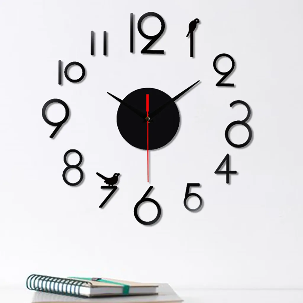 Большие настенные часы современного дизайна 2020 кварцевые 3D сделай сам модные