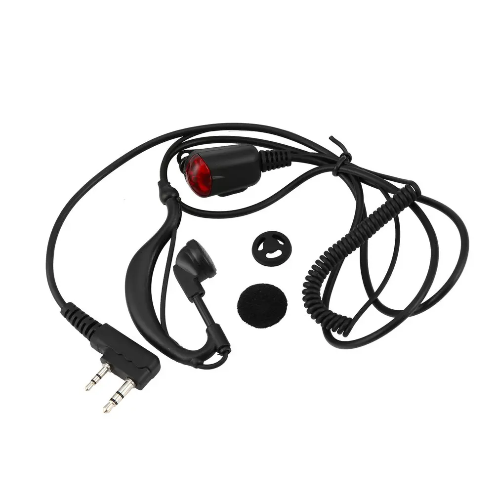 

2 Pin Mic Headset Ptt K-Plug Wired Ear Hook Earphone Radio UV 5R 888s For Baofeng Radio+Silicone earplug sheath