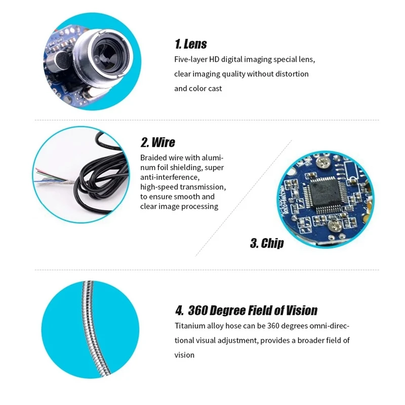 Web Camera USB PC Webcam with Microphone for Live Streaming Online Chat Video Support Windows Flexible Gooseneck LED Ligh | Компьютеры и