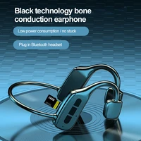 bone conduction headphones bluetooth compatible wireless waterproof comfortable wear open ear hook light weight sports earphones