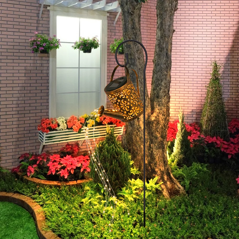 

Уличная лампа на солнечной батарее, кованая железная ажурная лампа, металлический Сказочный светодиодный светильник для украшения сада