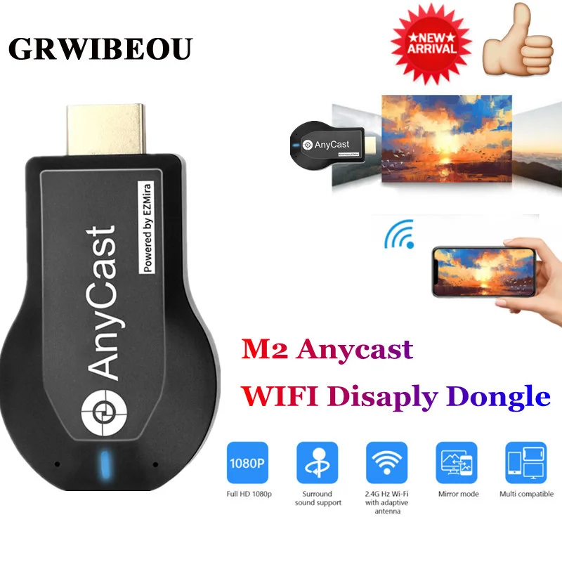 M2 Plus TV stick Wifi Display Receiver Anycast DLNA Miracast Airplay Mirror Screen HDMI-compatible Android IOS Mirascreen Dongle |