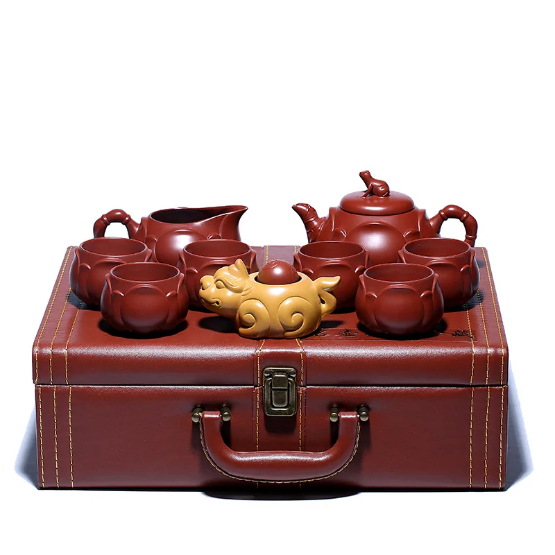 

Рекомендуемая растушеванная руда, набор dahongpao, полностью ручной, от производителя корней лотоса, дождь, чайник из среднего песка, качественн...