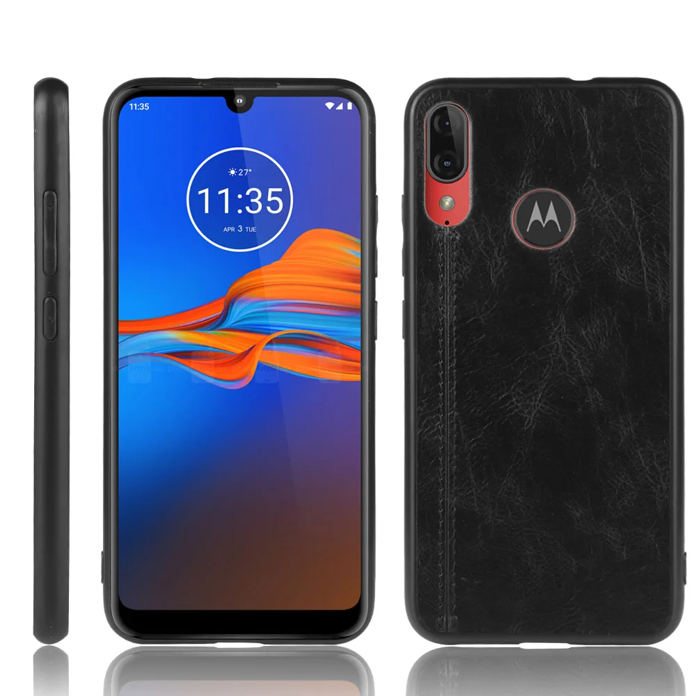 Cowboy Texture Case For Motorola Moto E6 Plus Skin Pattern Leather Protection Back Cover |