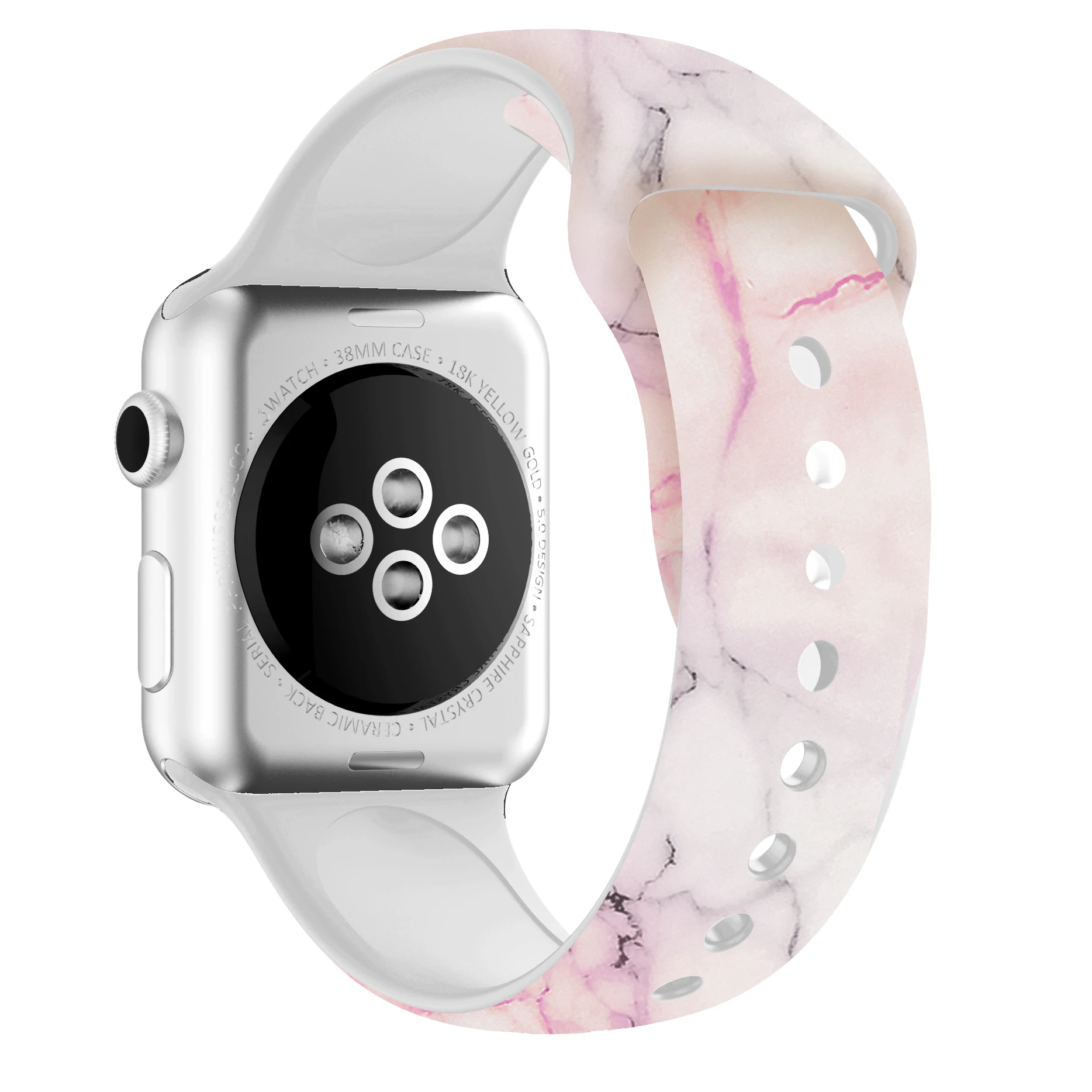 Ремешок для Apple watch 5 4 3 2 1 ремешок 40 мм 44 мягкий силиконовый с цветочным принтом iWatch