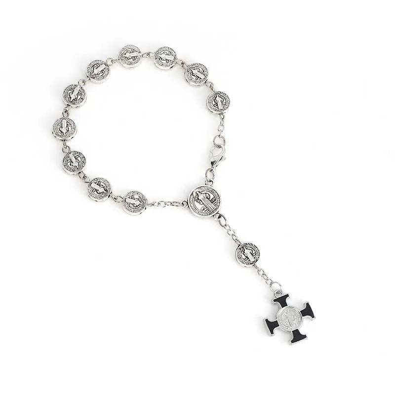 Браслет с крестом Бенедикта браслет христианскими четками и священным