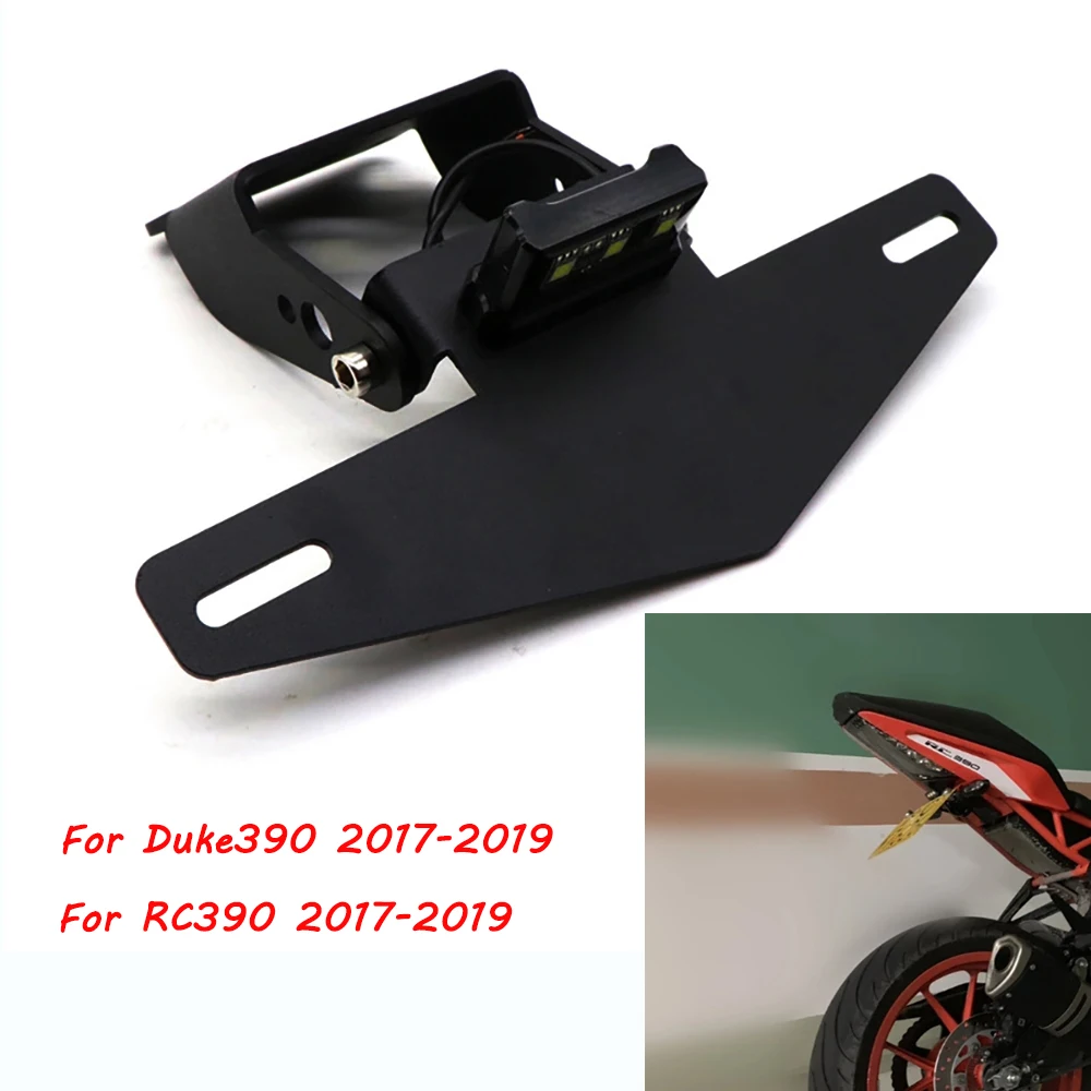 

Motorcycle Rear License Plate Holder Frame Bracket with LED Tail Light For KTM RC250 Duke390 Duke/RC 390 2017-2019