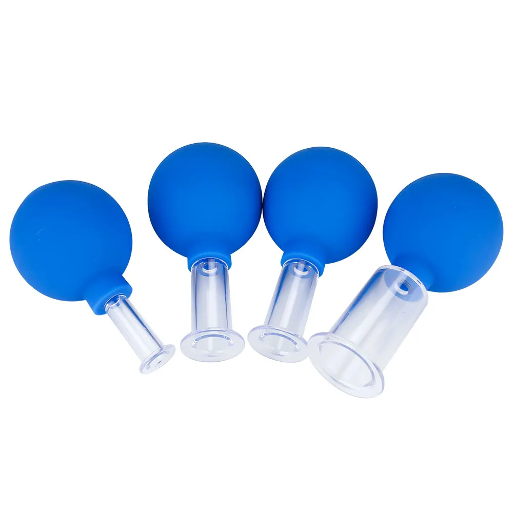 Банки пластиковые для вакуумного массажа лица антицеллюлитный массаж 4 шт. Набор