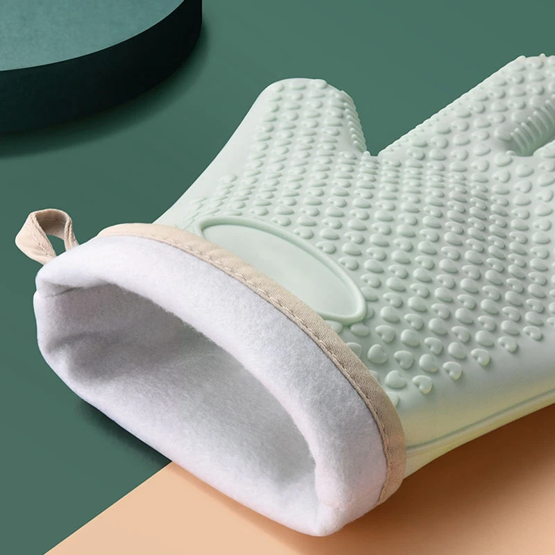 

Kitchen Silicone Heat-Insulating Gloves, Non-Slip, Heat-Resistant Baking, Microwave Oven and Hot-Proof Gloves