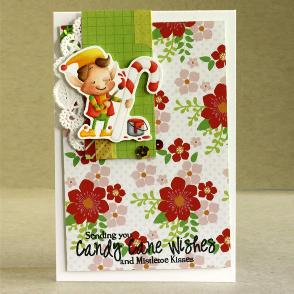 

Рождественские силиконовые Трафаретный вырубной штамп Почтовые открытки декоративная печать лист DIY мультфильм прозрачная изоляционная ш...