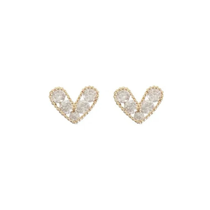 

When the White Dwarf Shines Gentle and All-Match Daily High-Grade Light Luxury Mini Loving Heart Zircon Ear Studs for Women Lady