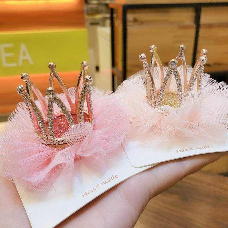 

Fashion Lace Crown Baby Hair Clips Cute Sweet Princess Hairpins For Girls Handmade Barrette Kids Girls Hair Accessories New