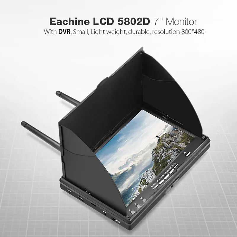 Eachine LCD5802D 5802 5 8G 40CH 7 дюймов для монитора с видом от первого лица DVR встроенный