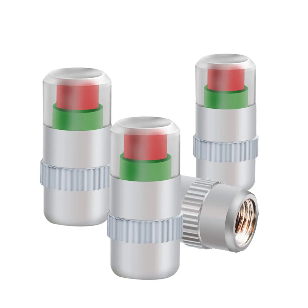 4pc 2.4 Bar Car Tire Valve Cap Pressure Gauge Monitoring Warning Sensor Indicator 3 Color Eye Alert monitoring tire pressure | Автомобили
